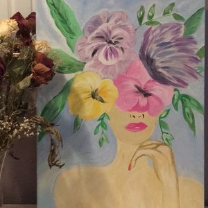 Hand painted acrylic painting.